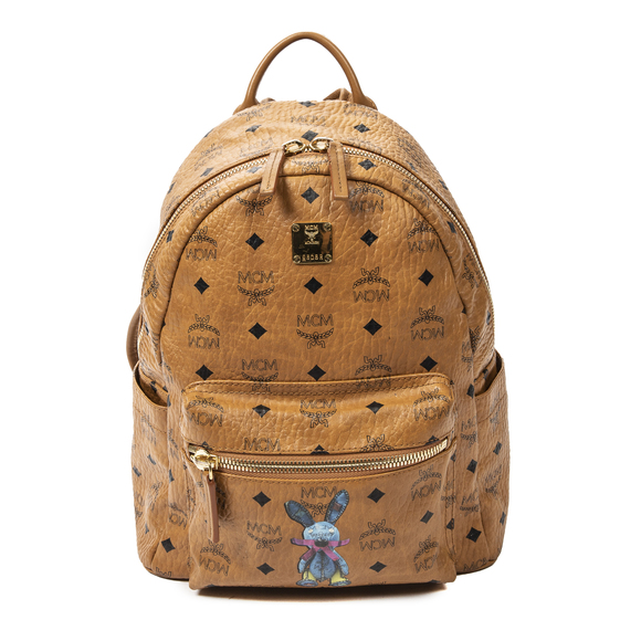 MCM Bags Mcm Small Rabbit Stark Backpack In Cognac Visetos Coated